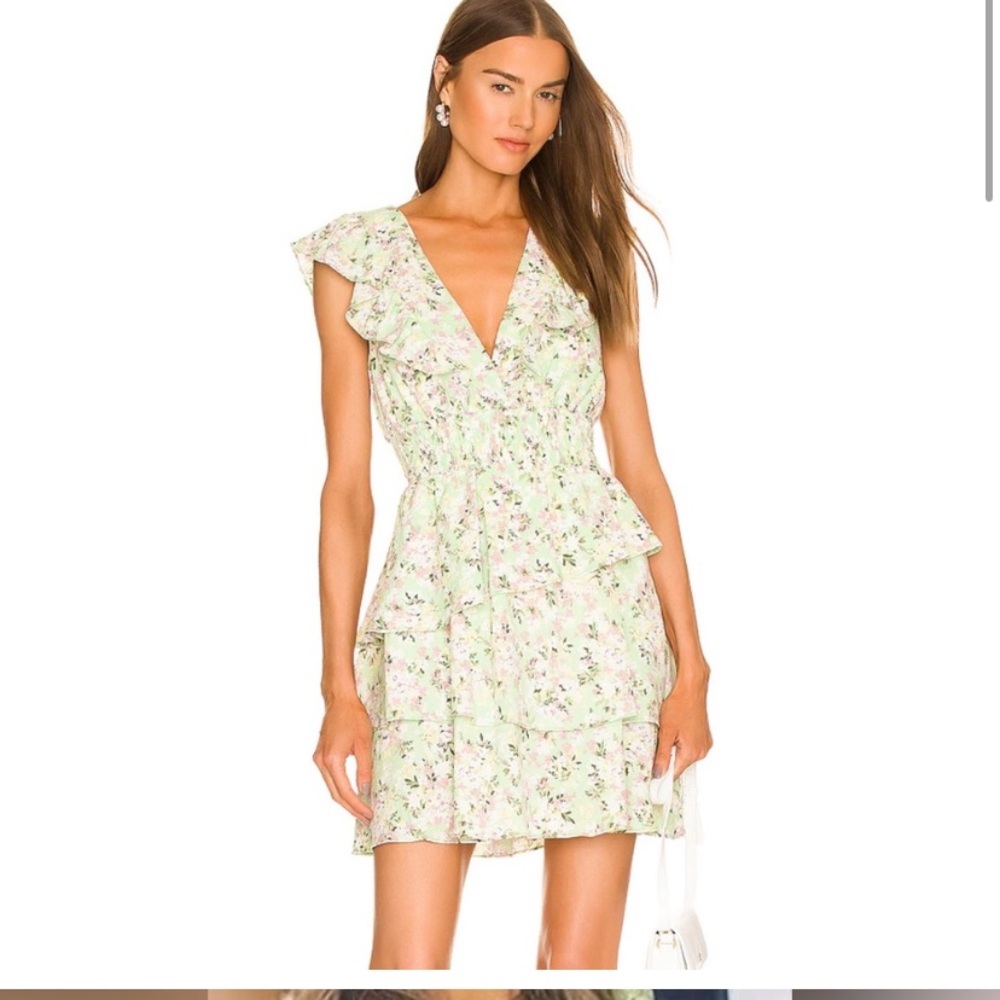 Like new BCBG Generation light green and pink floral dress